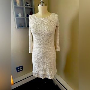 White Crochet Mini Dress